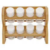 Porta Temperos com 8 Potes de Vidro Yoi Porta Condimentos Tyft Multiuso Bambu Natural